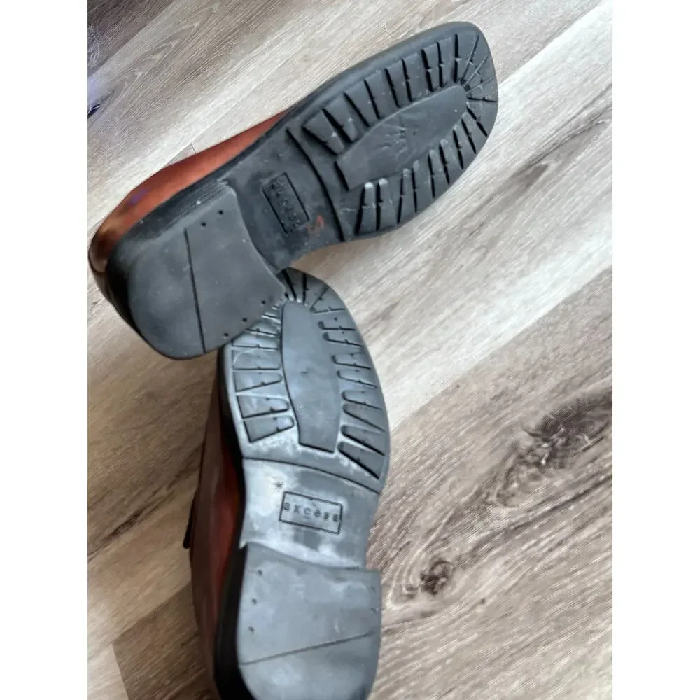 Axcess Claiborne Vernon Shoes Brown Leather Casual Dress Slip On - Mens 11M